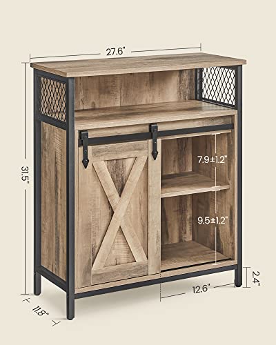 Buffet Cabinet (Without Power Outlet and Light / 11.8"D x 27.6"W x 31.5"H / Camel Brown + Ink Black)