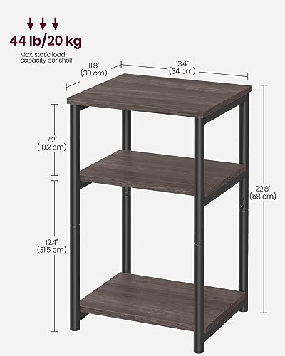 Side Table Small End Table (Chestnut Brown + Ink Black)