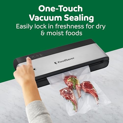 PowerVac Compact Vacuum Sealing Machine Stainless Steel & Black Vertical Storage VS0150 (Black)