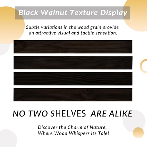 Wood Floating Shelves Set of 2 (Black / 36'' x 8''x 2''(set of 2）)