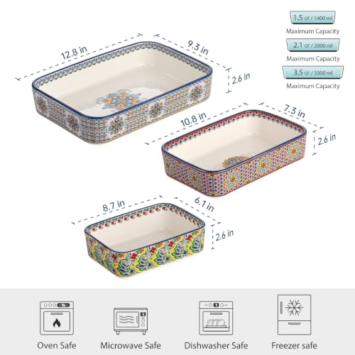Ceramic Casserole Dishes Set of 3