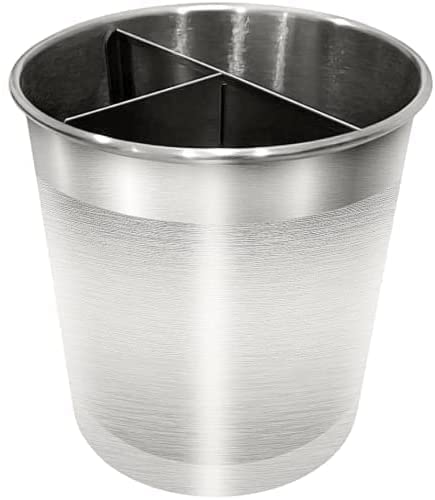 Rotating Extra Large Stainless Steel Utensil Holder Caddy with Sturdy No (Silver)