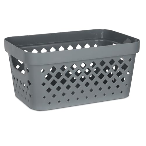 Plastic Baskets for Organizing (Grey / 1 Gallon)