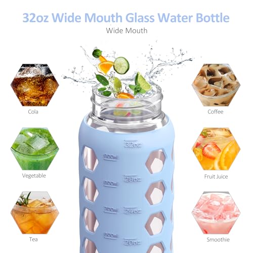 Glass Water Bottle (Glacier / 32 Ounces)