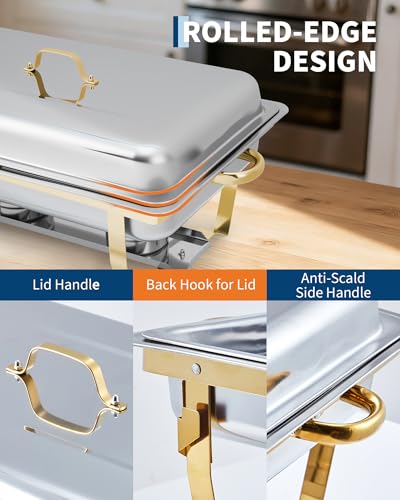 Chafing Dishes for Buffet 4 Pack (Gold / 4 Pack)