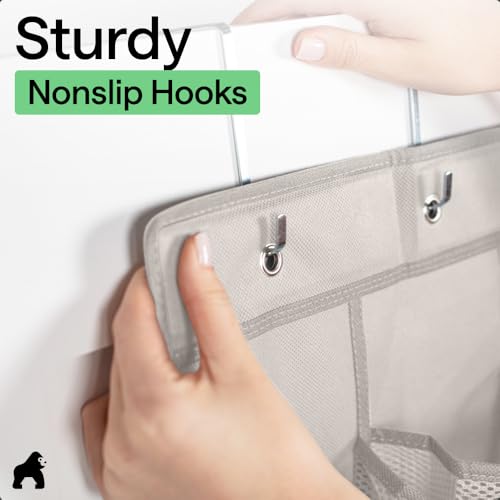 Over the Door Shoe Organizer (Linen / 24 Pockets/4 Hooks)