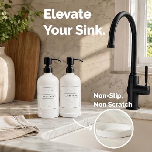 White Glass Soap Dispenser (Matte White Bottle / Matte Black Pump)