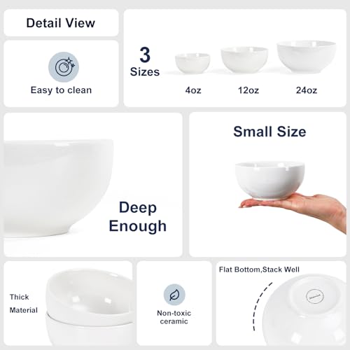Ceramic Ice Cream Bowls (White / 12 Oz)