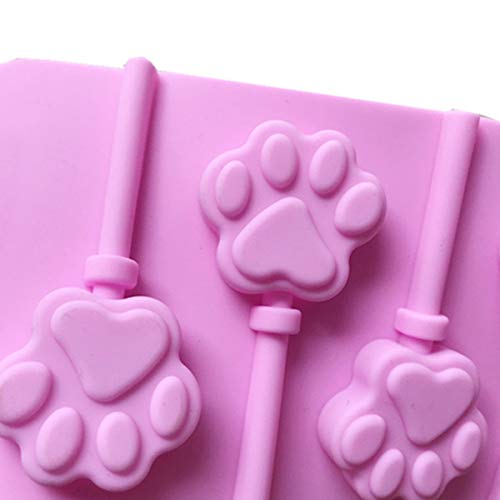 12 Capacity Cat Paw Silicone Lollipop Mold Set (Cat Paw Pink)