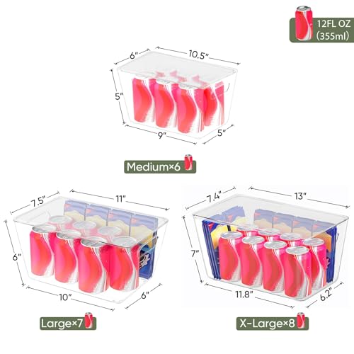 Clear Stackable Storage Bins with Lids (XL(13x7.4x7))