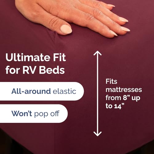 Short Queen Size 4 Piece Bed Sheet Set (25 - Burgundy / Short Queen)