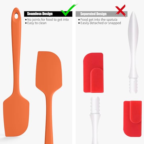 600°F Heat Resistant Silicone Spatula Scrapers (Set of 3 / Multicolor 5)