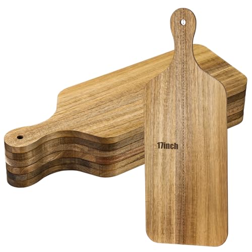6 Pcs Wood Cutting Boards Bulk 17 Inch with Handle (17 x 6 inches)