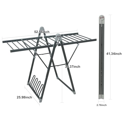 Heating Clothes Drying Rack Foldable Shoes Socks Space Gray