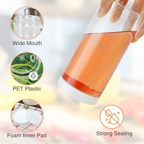 Plastic Jars with Lids 16 OZ (16OZ 24Pcs White)