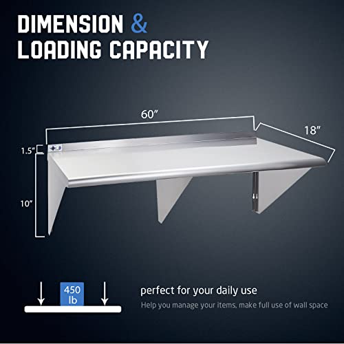 NSF Stainless Steel Shelf 18” x 60” (18"x60")