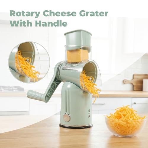 Rotary Cheese Grater 5 Blades Mandoline Slicer for Vegetable