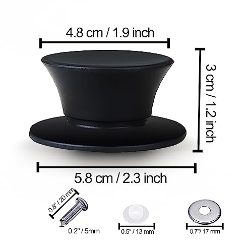 Universal Pot Lid Replacement Knobs (2 Knobs Black)