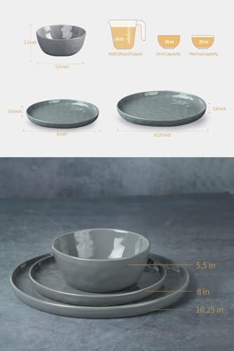Mars Stoneware Dinnerware Set for 6 (Dark Gray / Set(18pcs))