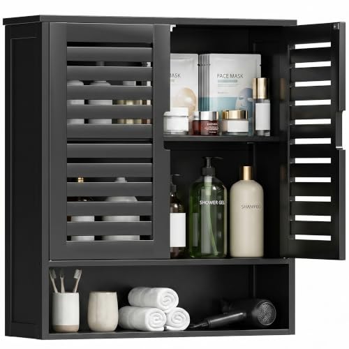 Bathroom Cabinet Wall Mounted (Black)
