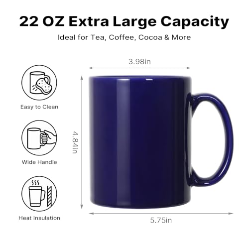 22 oz Large Coffee Mugs (Blue)