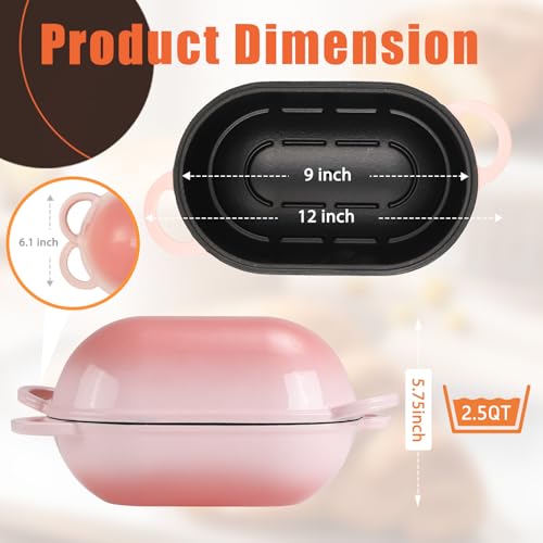 2.5 QT Enameled Cast Iron Sourdough Bread Oven (Pink / 2.5 QT)