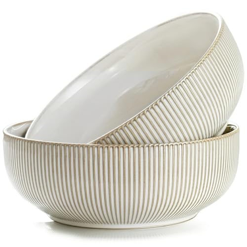 Large Serving Bowls (Embossed Stripes / 9.5")