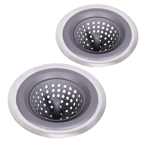 2 Pack Kitchen Sink Drain Strainer Silicone Stainless (2 Count)