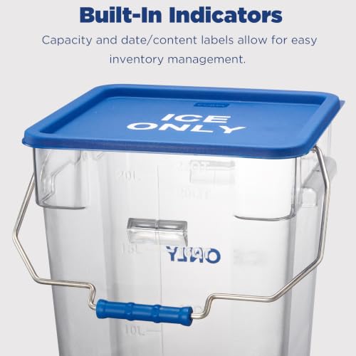 2 Pack 5.5 Gal Square Ice Tote Set with Lids and 64 oz Scoops (22.0 Qt 2-Pack(Blue Lids))