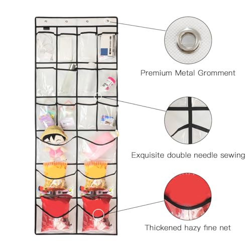 Extra Large Hanging Crystal Clear Over Door Shoe Organizers (wh&tr)