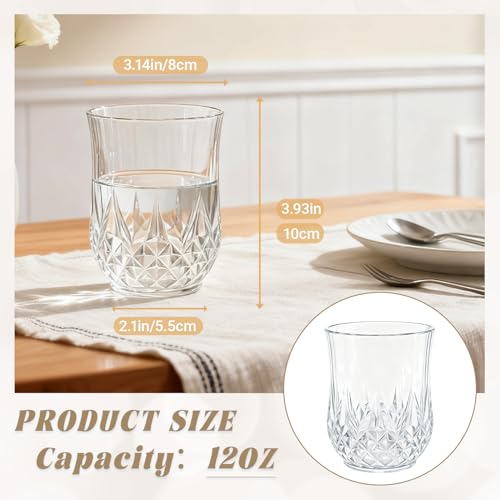 100 Pack Plastic Stemless Wine Glasses (12oz-transparent)