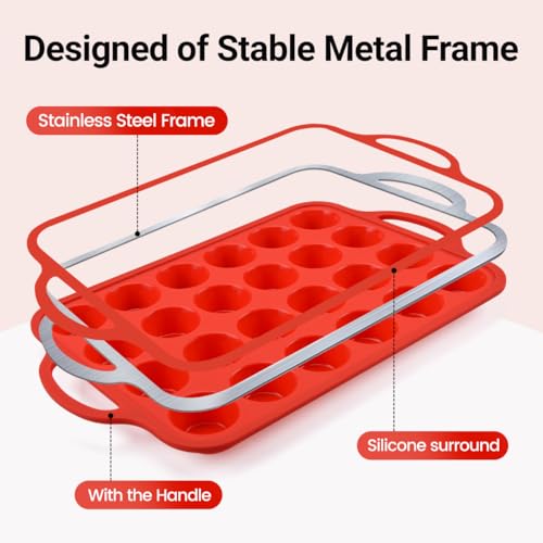 Silicone Mini Muffin Pan (Metal Framed: 24-Cup Mini)