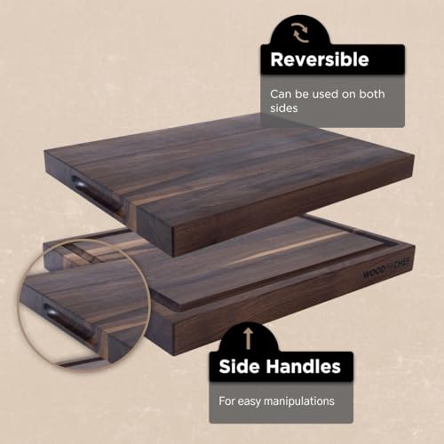 20" Classic Walnut Reversible Cutting Board with Juice Groove (20"L x 16"W)