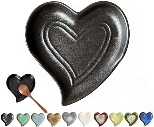 Ceramic Spoon Rest for Stove Top (Matte Black)