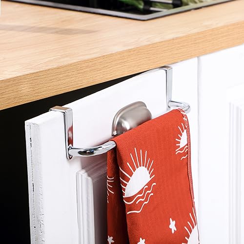 Over Cabinet Door Towel Bar (Silver)