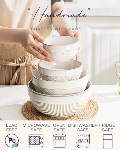 Large Serving Bowls Set of 4 (8"+7"+6"+4.5")