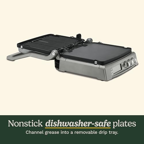 6-in-1 Elite Griddler, Electric Grill, Griddle & Top Melt, 500°F Temperature Sear Function, LCD Screen, Dishwasher-Safe Cooking Plates, GR-300WSP1, Stainless Steel (Elite)