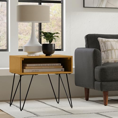 Judson 15" Solid Mango Wood Accent Table in Refined Natural (End Table / 22 inch / Oak Veneer)