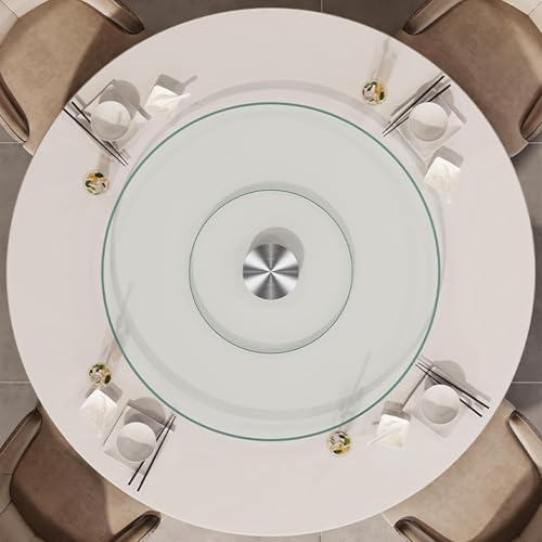 34.6 inch Lazy Susan for Table Top Tempered Glass Rotating Serving Tray for Dining Table (34.6in (88cm))