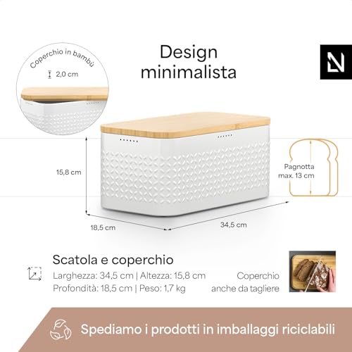 Bread Box for Kitchen Countertop (Pure White)