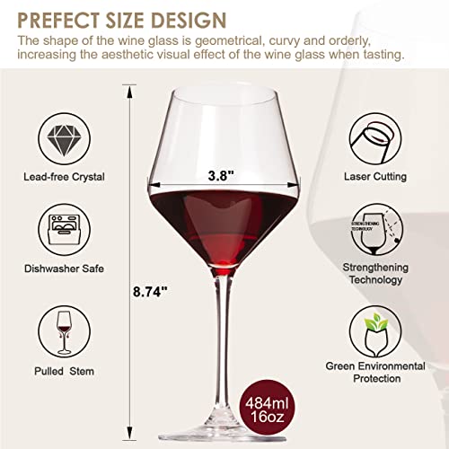 Wine Glasses White Red Wine Glasses Set of 6 (6 Count)