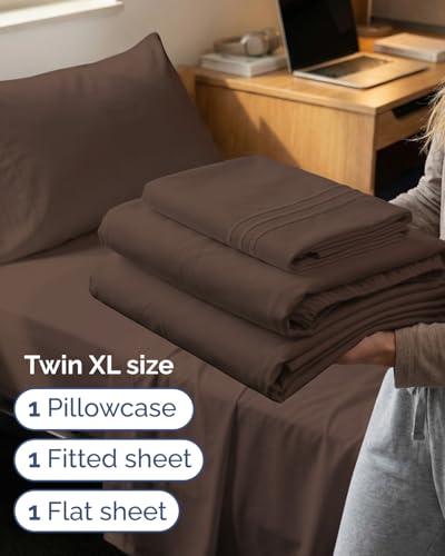 Twin XL 3 Piece Sheet Set (09 - Brown / Twin XL)