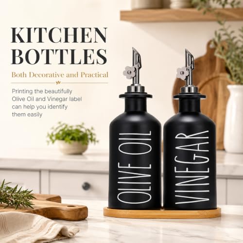 Premium Olive Oil Dispenser for Kitchen (Black+Tray / 11.8 fl oz)