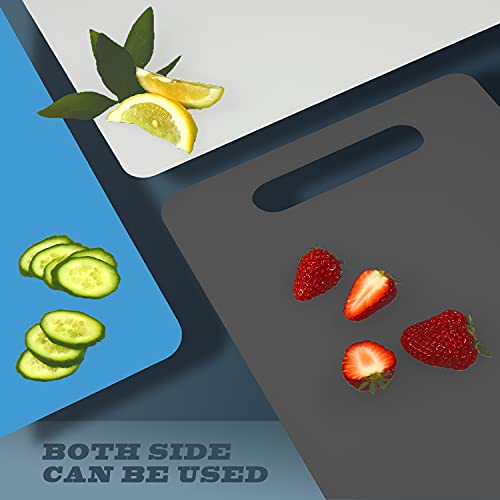 Plastic Utility Cutting Board with Handles (Blue)