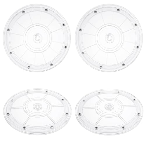4 Pcs 8 Inch Lazy Susan Turntable Acrylic Ball Bearing Rotating Tray (4 Count)