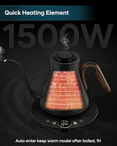 Gooseneck Electric Kettle with ±1℉ Temperature Control 0.9 Liter (Forest Green)