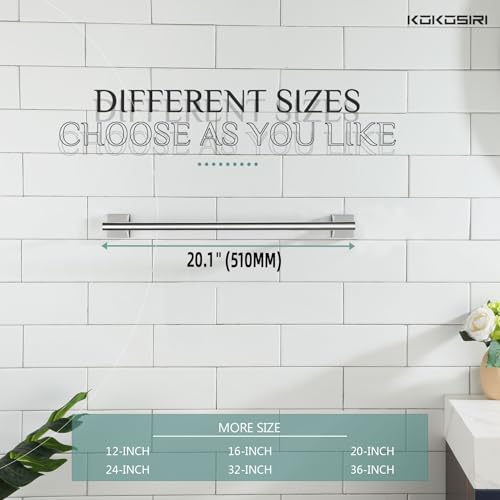 Single Towel Bar Bathroom Towel Holder for Bath Kitchen 20 Inch Necklace Holder Wall Mounted Chrome Stainless Steel B4005CH (Polished Chrome / 20-Inch)