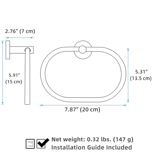 Hand Towel Ring for Bathroom (Chrome)