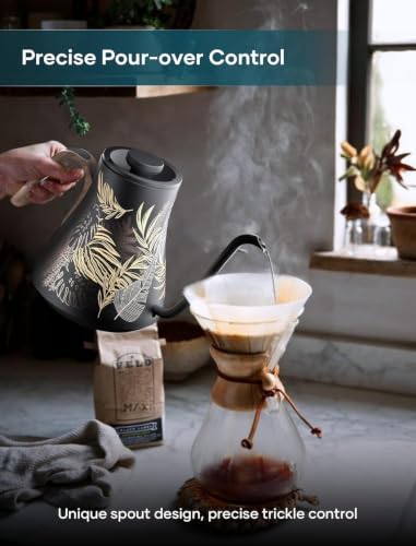 Gooseneck Electric Kettle with ±1℉ Temperature Control 0.9 Liter (Rainforest)