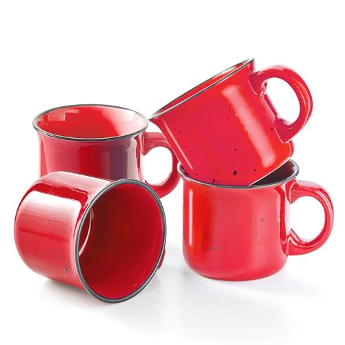 Coffee Mugs Set of 4 (Red / 16-oz)